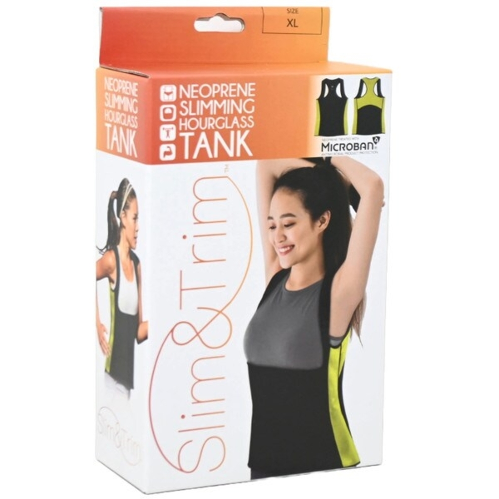 Microban Neoprene Slimming Tank - Black and Yellow